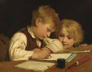46. Albert Anker Pittore svizzero Ins, 1831 1910 Bambino che scrive con la