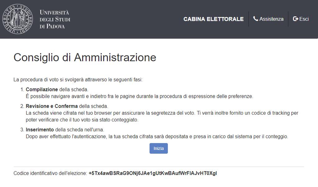 stato correttamente depositato (utilizzando il pulsante elettori & voti, come spiegato