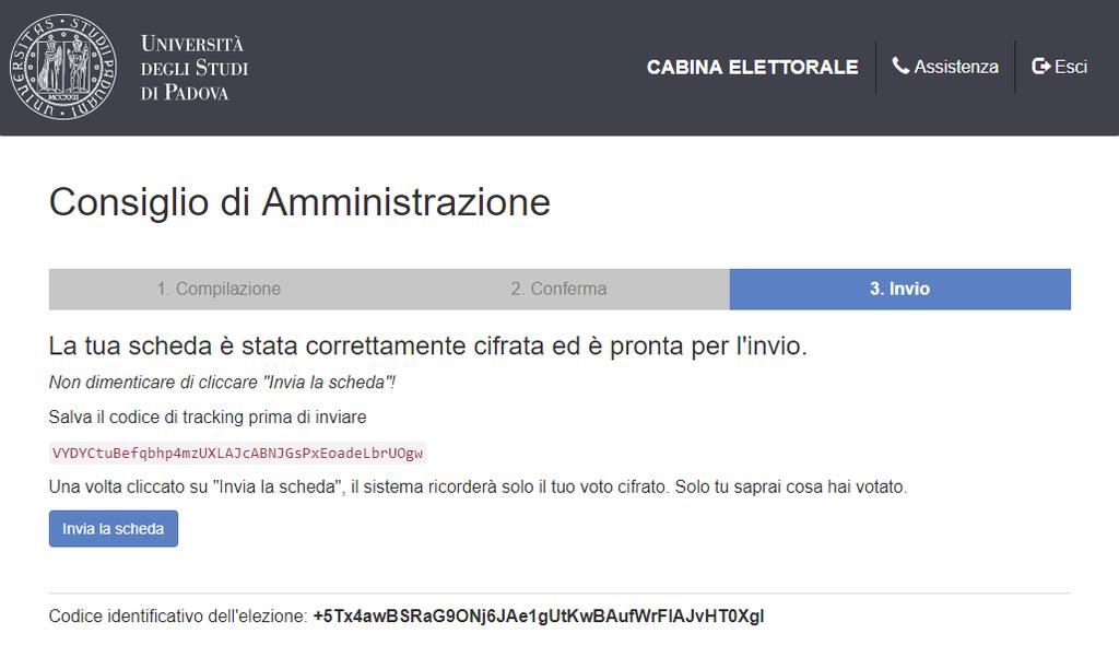 urna (6). A questo punto parte il processo di cifratura della scheda.