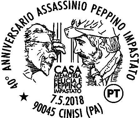 N. 250 RICHIEDENTE: Casa Memoria Felicia e Peppino Impastato SEDE DEL SERVIZIO: Corso Umberto, 220 90045 Cinisi (PA) DATA: 07/05/2018 ORARIO: 11.45-17.15 Struttura competente: Poste Italiane S.p.A. / U.