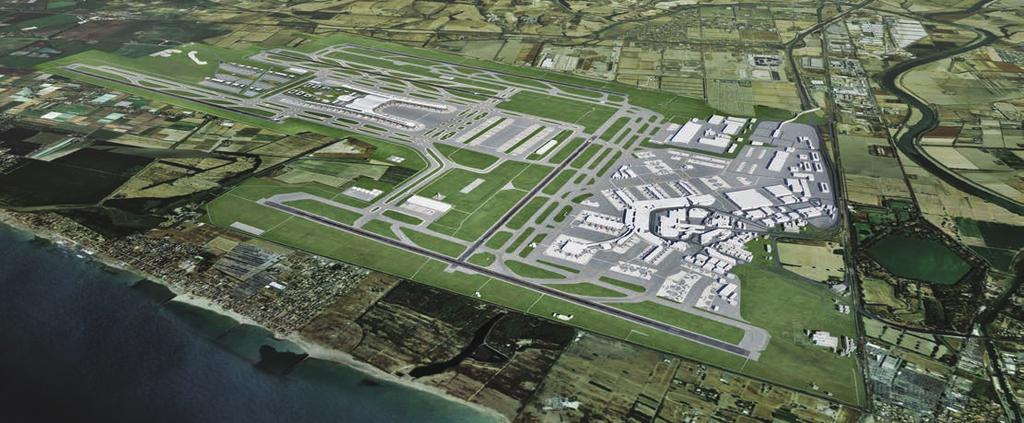 FIUMICINO NORD Nuovo Terminal 5,6 miliardi di euro di investimento Aumento di capacità fino a 100 milioni di passeggeri l anno FIUMICINO SUD Ampliamento 4,2 miliardi di euro di investimento Aumento