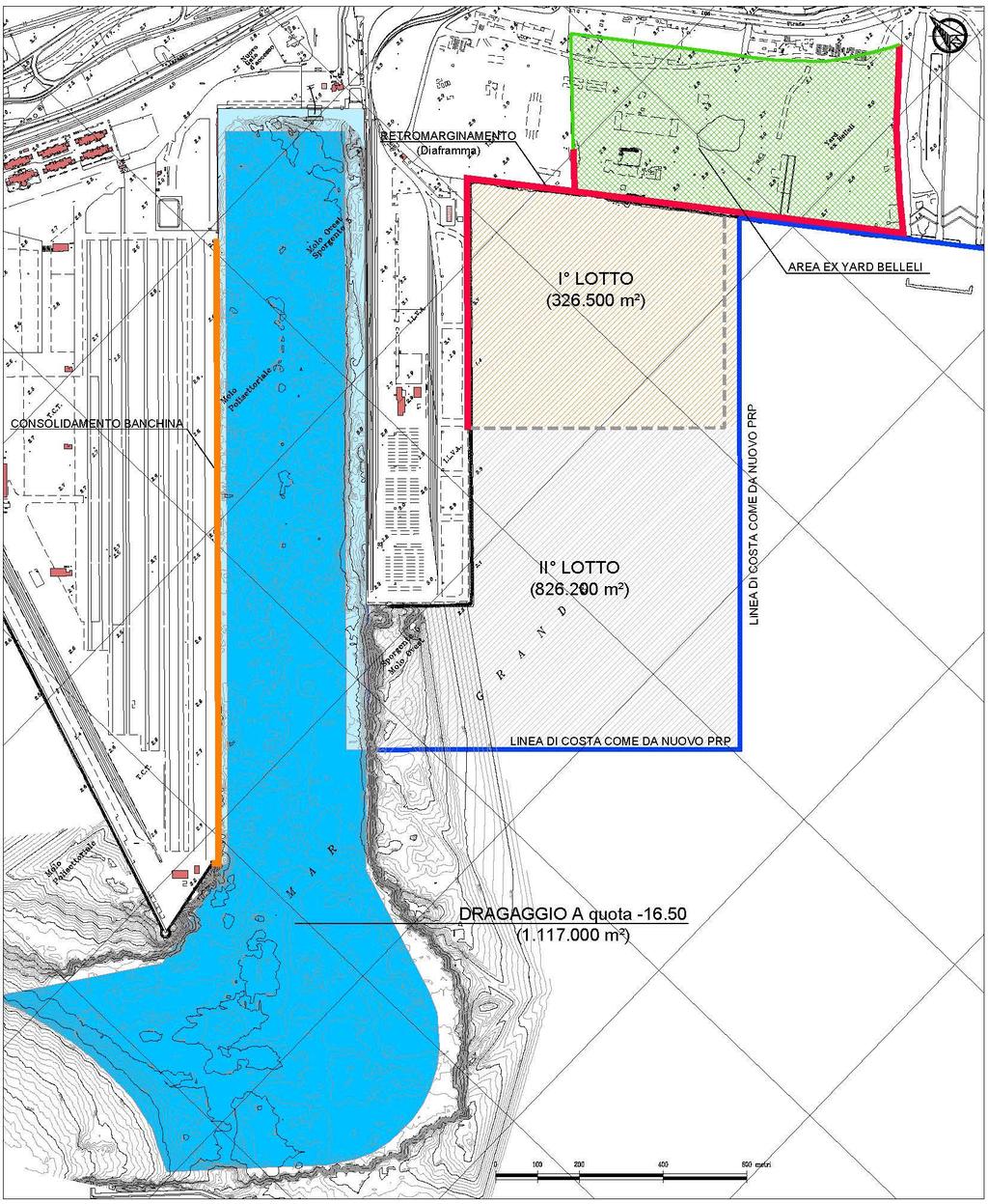 CASSA DI COLMATA Il progetto preliminare riguarda le opere necessarie alla realizzazione di una cassa di colmata di 9,0 milioni di mc, funzionale alla gestione dei sedimenti dragati in ambito