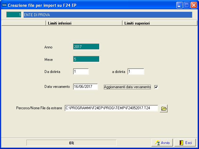 Elaborazione Mensili: F24 EP Creazione file per import su F24 EP (1 di 1) Elaboraz.