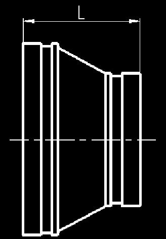 art.240 RIDUZIONE CONCENTRICA SCANALATA Codice Diametro nominale tubazione Pollici (DN) Diametro esterno tubazione mm B0240060042 2 x1 ¼(50x32) 60.3x42.2 16 5,60 B0240060048 2x1 ½(50x40) 60.3x48.