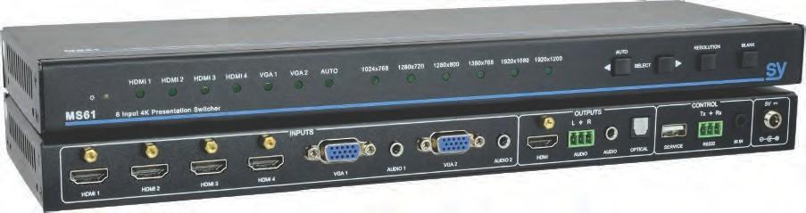 Gestione EDID, Hdcp2.2 e CEC. Audio embedder/de-embedder, mic input con 48V. 974,00 Seleziona 4 x Hdmi e 2 x Vga, uscita Hdmi.