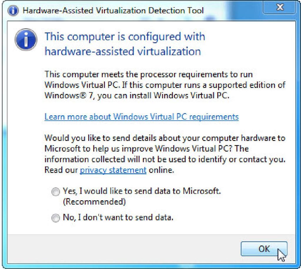 Il computer soddisfa i requisiti del processore per eseguire Windows Virtual PC?