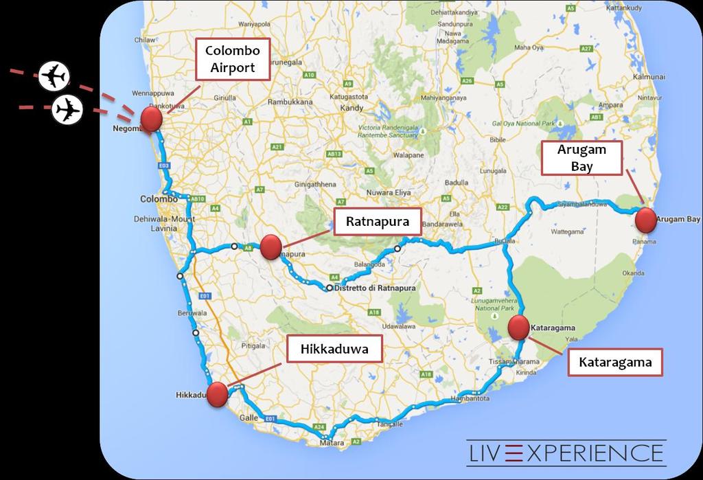 la Mappa Itinerario Roma Colombo Airport Hikkaduwa