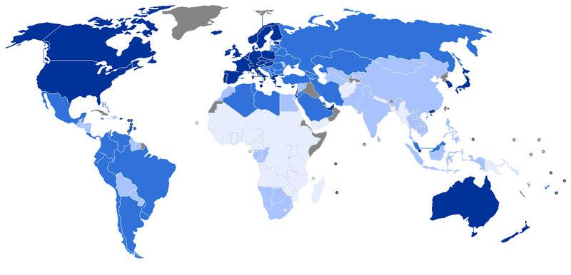 Blu scuro = ISU alto Gradazioni più chiare = ISU