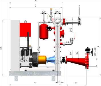 DIMENSIONI FFBD 11 = 1 MOTOPOMPA 3PFS/ENRS + 1