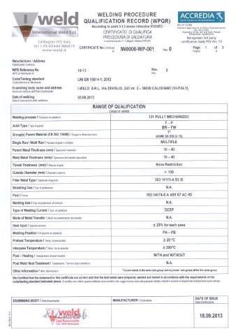 5) ISO 14732 (Operatori di saldatura) ISO 13585 (Brasatori) Certificazione Asme IX