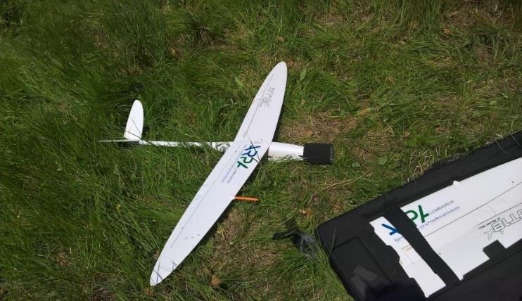 La tecnologia: il drone ad ala fissa Modello Delair Tech DT18 (Francia) Caratteristiche Apertura alare: 1.