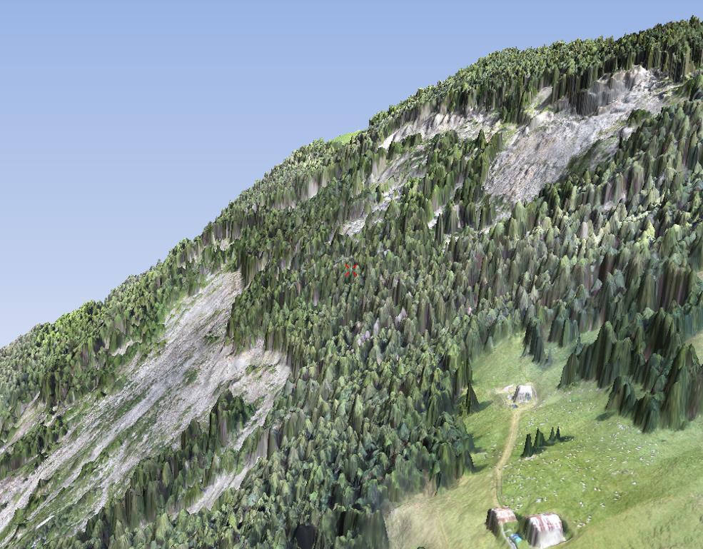 Rilievo della frana del Ruinon Rappresentazione 3D dell'ortoimmagine da drone mediante il modello