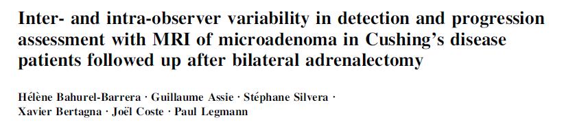 La riproducibilità nella interpretazione della RMN ipofisaria è associata alla esperienza del radiologo Non vi è un unico criterio migliore per la diagnosi di microadenoma: - presenza di adenoma