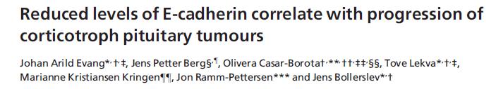 I corticotropinomi hanno una espressione relativamente superiore del gene CDH1 e di