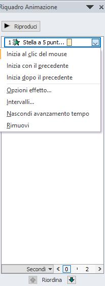 Effetti di animazione Gli effetti di animazione sono simili agli effetti di transizione, ma servono a determinare il modo in cui il testo e gli oggetti appaiono sulla diapositiva.