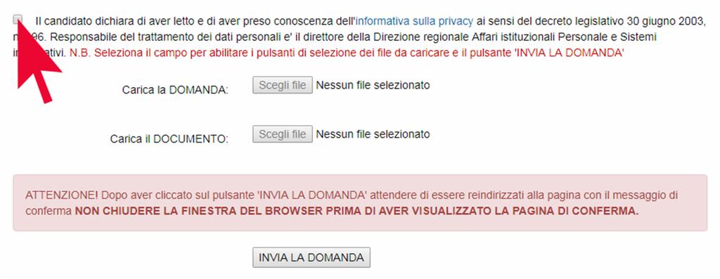 Indirizzo di posta elettronica N.B. Non utilizzare un indirizzo di posta elettronica certificata (PEC).