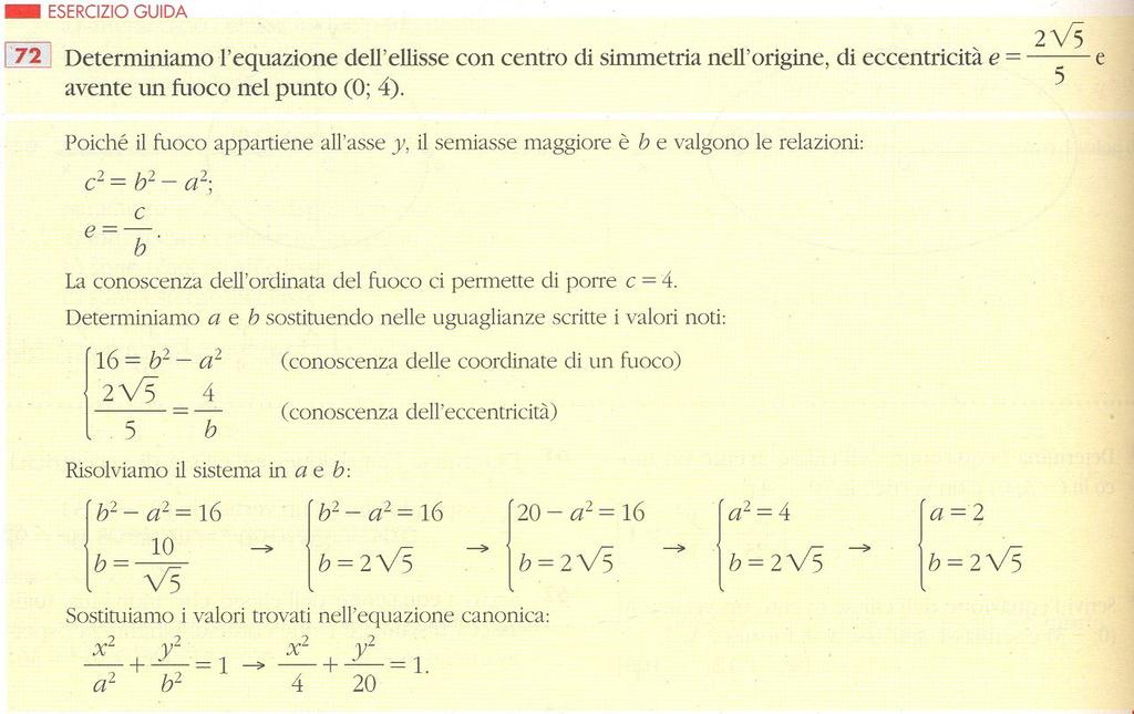 Determinare l equazione dell ellisse, nota l