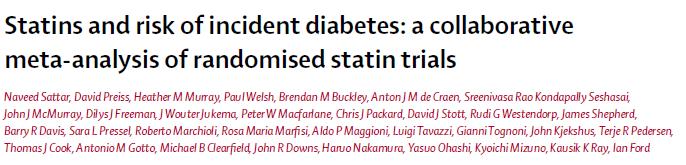Diabetes Risk: statins vs placebo OR 1.