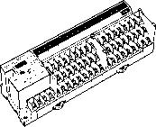 .. 2 uscite (impostate mediante DIP switch) SRT2-DA02 Terminali remoti per connettori Terminali dei sensori Posizionatore Terminatore con morsettiera a vite 8 ingressi a