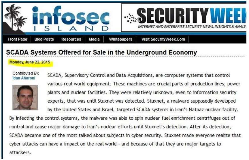 Dopo Stuxnet, lo SCADA è diventato