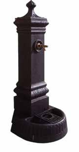 Rectangular litter bin made up of two ornamental columns in cast iron that support a box in galvanized steel with a decorated cast aluminum door and bag holder structure.