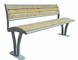 The wooden seat and back are made up of two steel tubular and wooden slats in pine wood fixed on three plate supports. All metal parts are galvanized and powder coated. Tauri legno Panchina L.