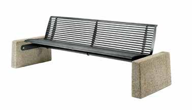 Panchine Benches Best classic Panchina L. 2340 mm con due supporti laterali in cemento.