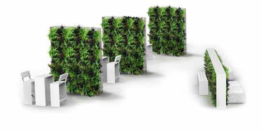 Steel structure designed for the construction of vertical gardens of various sizes and designs depending on the use that is required. Equipped with selfwatering system.