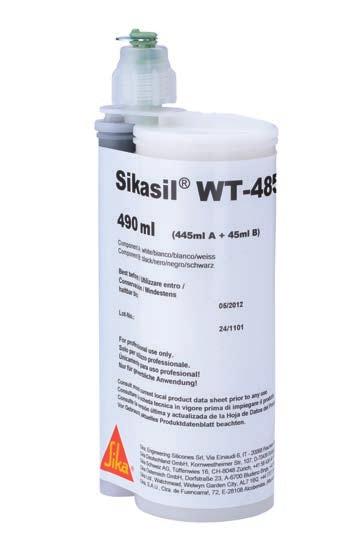 Sikasil WT-480 Adesivo ad elevato modulo per l incollaggio strutturale di vetri di finestre Sikasil WT-480 aderisce bene al vetro, metallo (rivestito), legno, PVC e molti altri supporti.