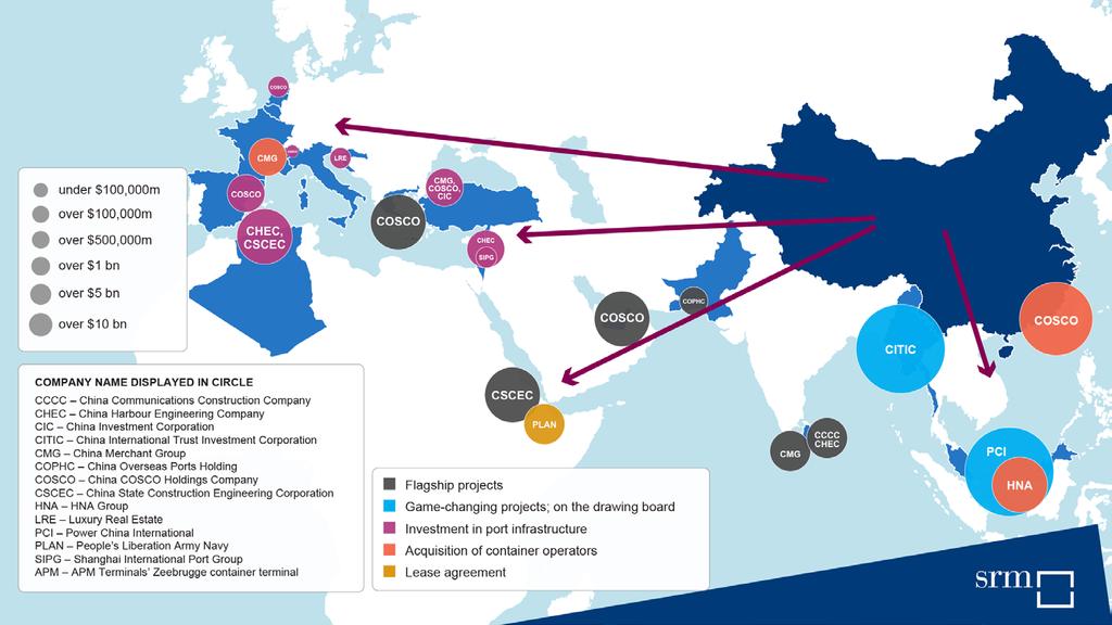 I progetti chiave lungo la Maritime Silk Road 13