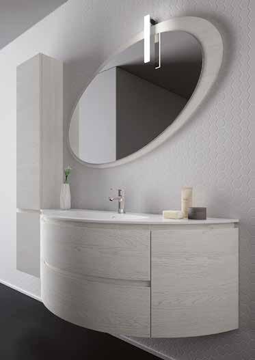 Grey chalk oak Compact moulded mirror with Compact 11 led light.
