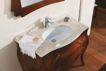 Top marmo botticino ricomposto con lavabo