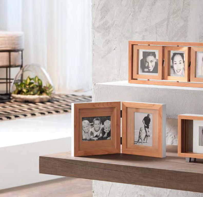 rettangolare X3 Rectangular photo frame X3 51x32x5 (3 foto 10x15) 98 legno naturale, natural wood 1F16 Cornice rettangolare X4