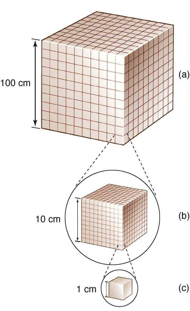 1 m 3 Volume Nel SI l unità di misura del volume (V) è il metro cubo (m 3 ). In laboratorio si usa il litro (L) che equivale al volume di un cubo con spigolo 10 cm.