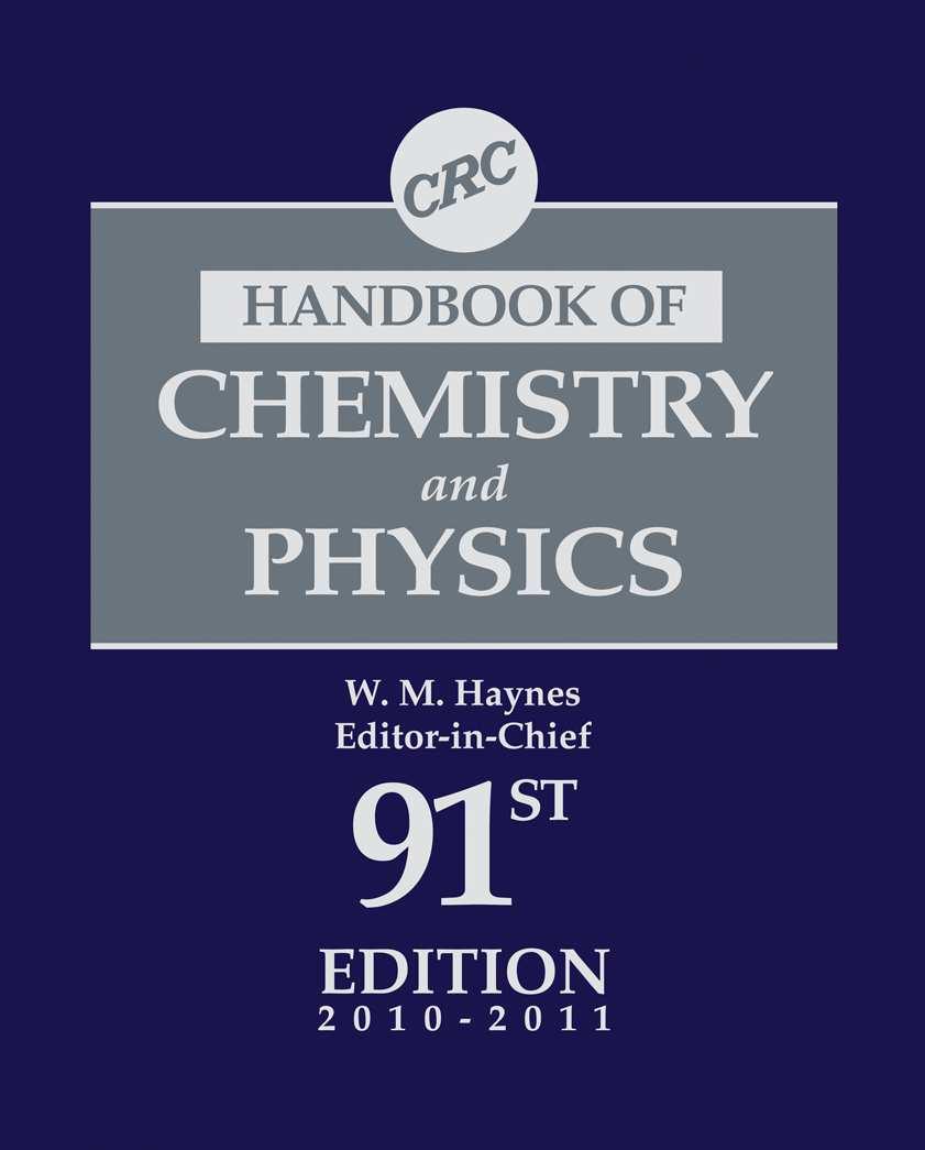 L Handbook of Chemistry and Physics è un manuale di riferimento standard che contiene