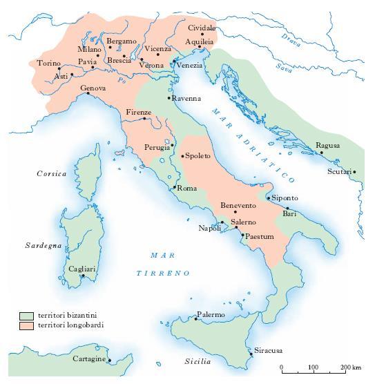 I Longobardi Dopo i Goti in Italia giunse un altro popolo barbarico, i Longobardi. Arrivarono in Italia con Alboino nel 568 e in breve occuparono il Nord Italia e fecero di Pavia la loro capitale.