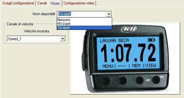 6.3 Come impostare ed usare i display di DAVID attiva il foglio visore Figura 9: Race Studio 2 Gestione Sistema Foglio Visore Seleziona il display che desideri