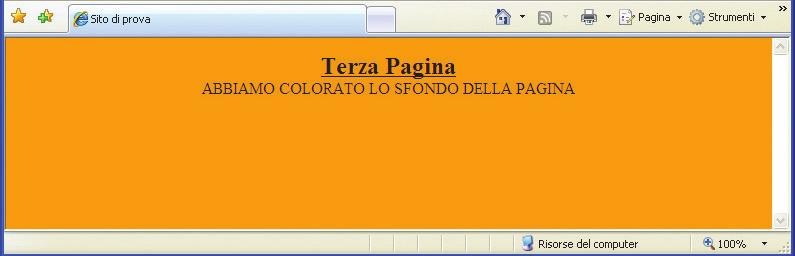 Pagine web multimediali ed elenchi 1 Colorare lo sfondo Per fare in modo che lo sfondo sia colorato, basta definire il BODY della pagina specificando un colore di sfondo.