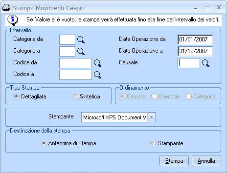 schede Anagrafiche Cespiti relative, con l eliminazione automatica delle schede cancellate da parte dell Utente.