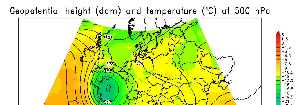 Questa configurazione, associata alla mancanza di un area di alta pressione sui Balcani, lascia spazio alla discesa di una nuova struttura di bassa pressione dalle Isole Britanniche (Fig.