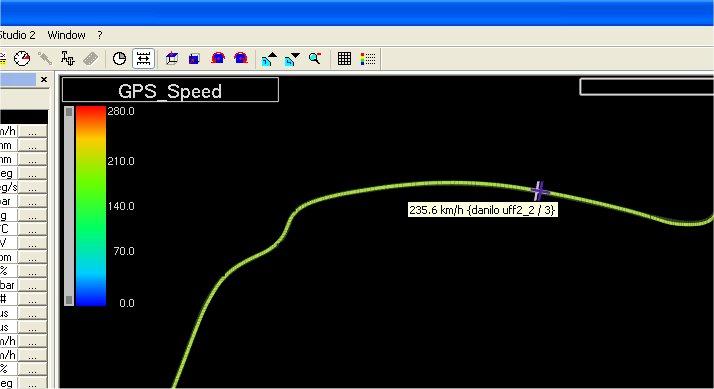 Casella misura visualizzata Puntando invece il mouse sulla traiettoria, comparirà il valore