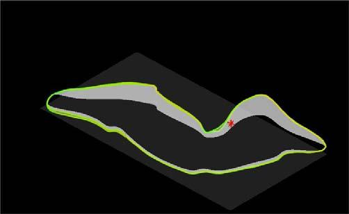 Tenendo premuto il tasto destro del mouse è possibile ruotare spazialmente la mappa La mappa è disegnata nelle 3 dimensioni e visualizzandola lateralmente è quindi possibile rilevare le variazioni