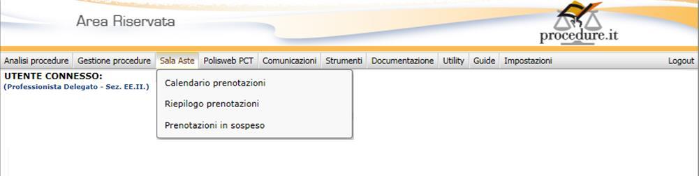 PROCEDURE.IT SALA ASTE Tramite l area riservata di Procedure.