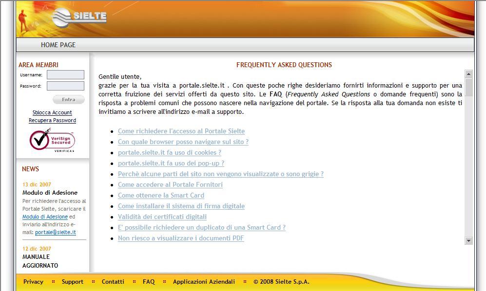 Pag. 3 di 11 1 Introduzione 1.1 Domande frequenti E una sezione del Portale in cui sono raccolte tutte le domande frequenti e le relative risposte pervenute dagli utenti del Portale.