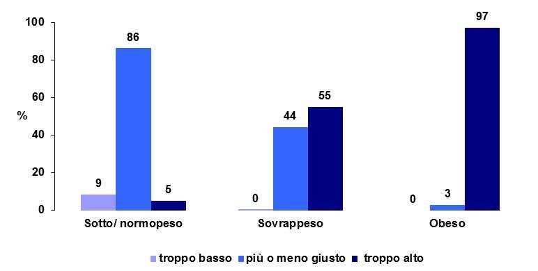 Autopercezione del proprio peso Prevalenze per stato nutrizionale ASS 4 Medio Friuli PASSI 2010-2013 I consigli degli operatori sanitari di perdere peso e fare attività fisica Il 55% delle persone in