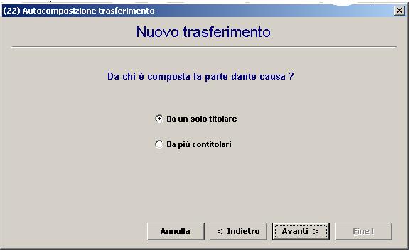 Figura 89 Nella schermata successiva, figura 90, dovrà essere indicato se il soggetto che trasferisce la quota è uno