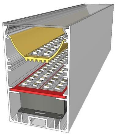 PRO56x90ARG Profilo in alluminio per lampada biemissione con