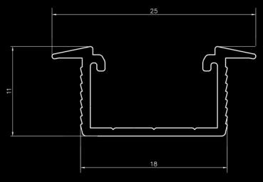 PROI25X11 Profilo in alluminio