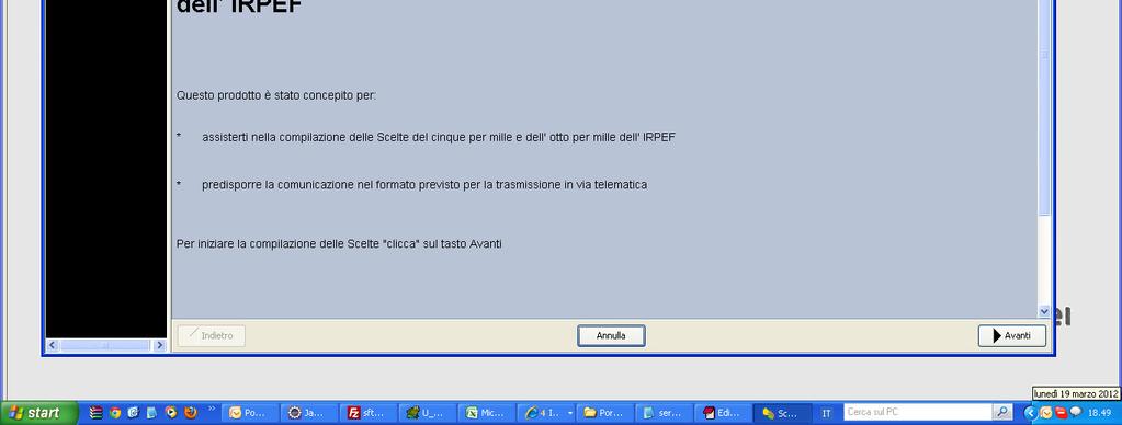 dove l utente dovrà cliccare sul tasto Avanti.