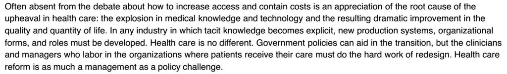 RIDISEGNARE LE ORGANIZZAZIONI 3 Bohmer RMJ (2010). Fixing health care on the front lines. Harvard Business Review.